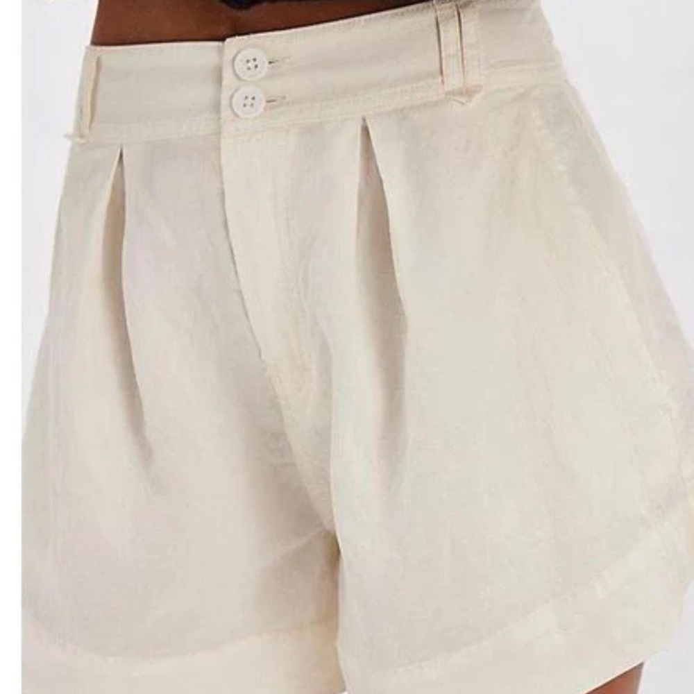Free People Cream High Waist Shorts